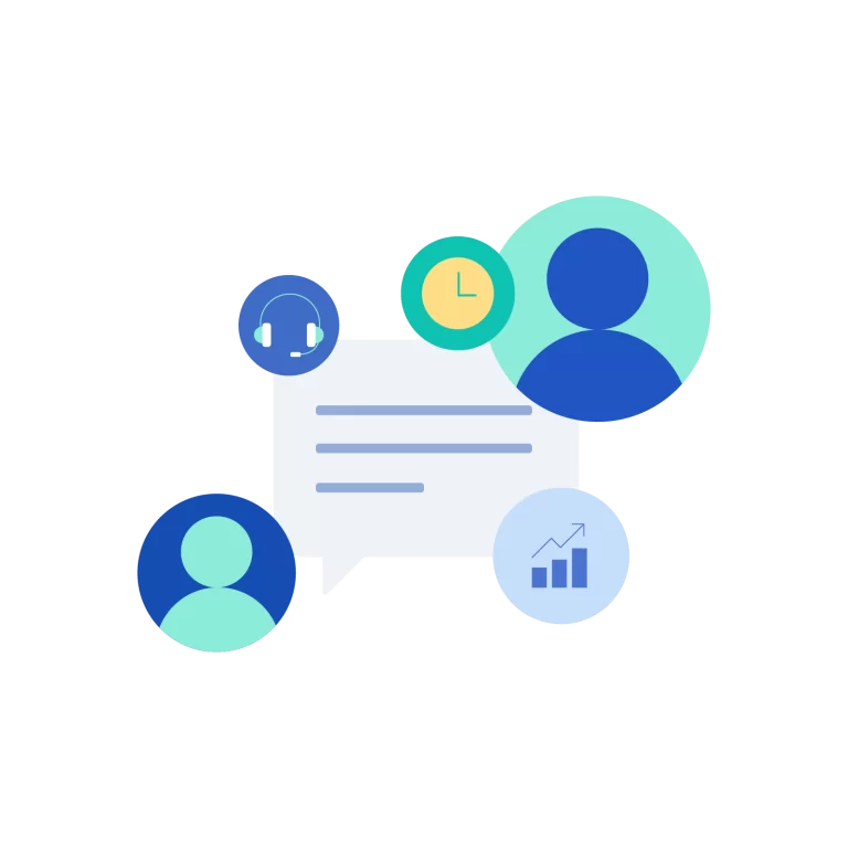 Customer Support and Business Growth Concept Vector with User Avatars and Chat