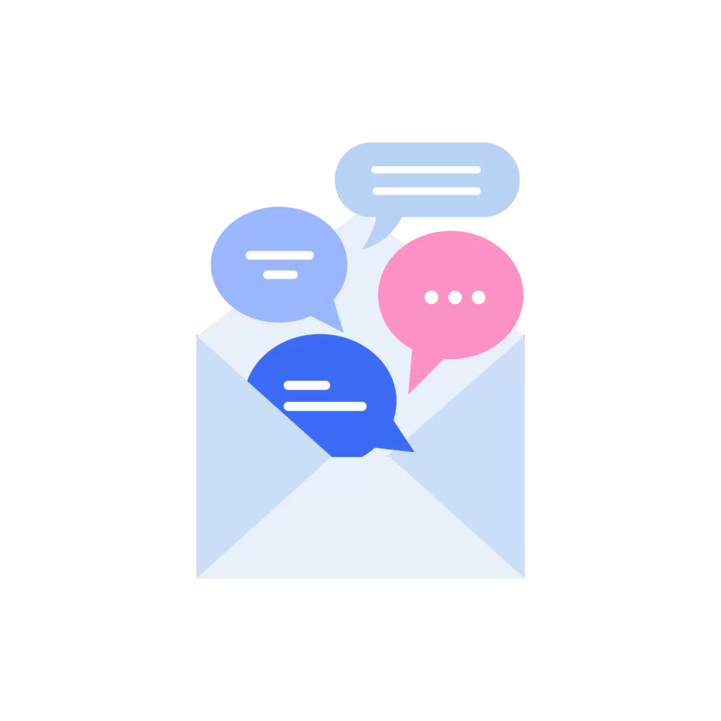 Open Envelope with Speech Bubbles Vector for Email Marketing and Messaging Concept
