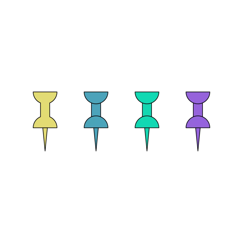 Colorful Pushpins and Map Location Markers