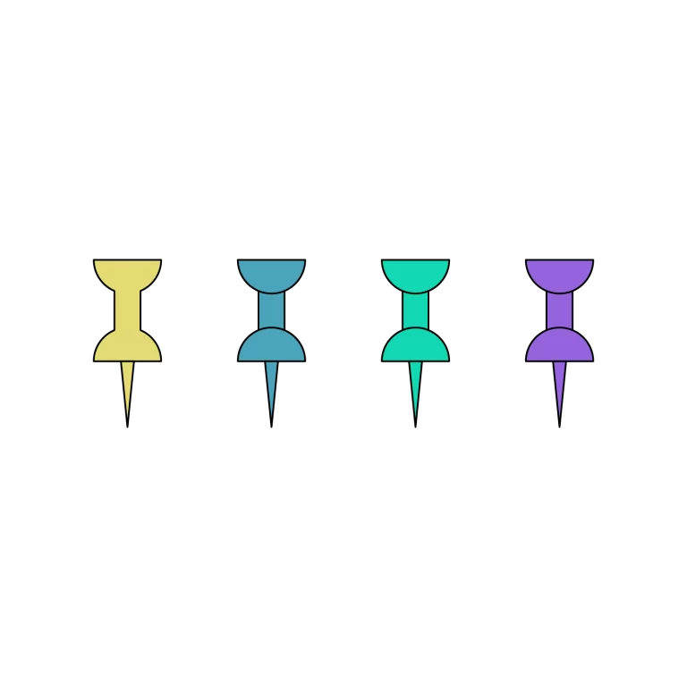 Colorful Pushpins and Map Location Markers