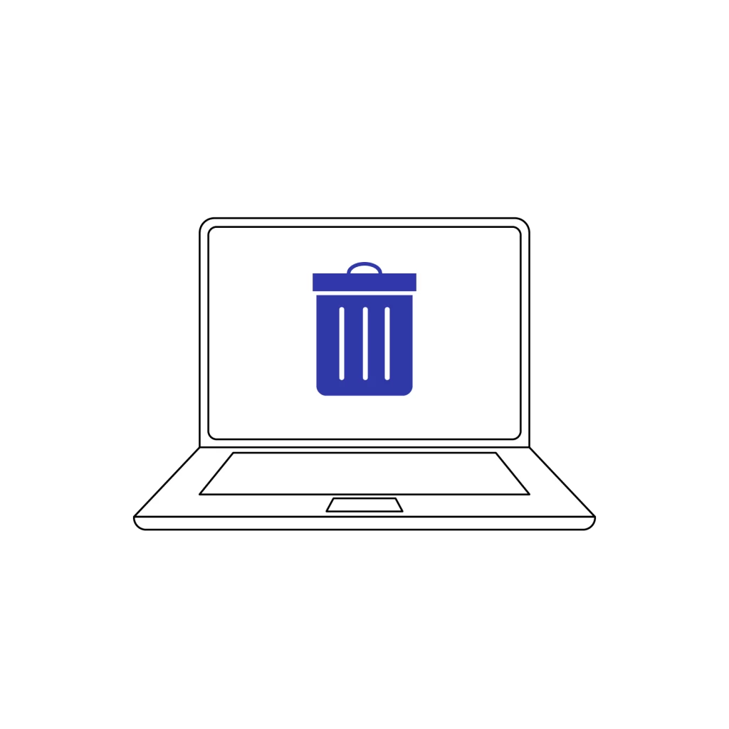 Laptop Data Deletion Icon