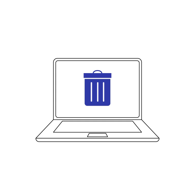 Laptop Data Deletion Icon